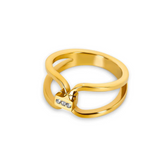 Anel Lunara com Zircônia Banhado a Ouro 18K Velavue