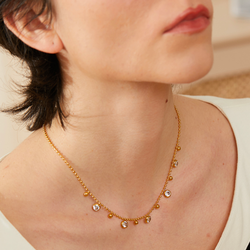 Colar Banhado a Ouro 18k com Cristais de Zircônia Velavue