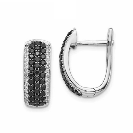 Mini Argola Cravejada com Cristais de Zircônia Pretos Velavue
