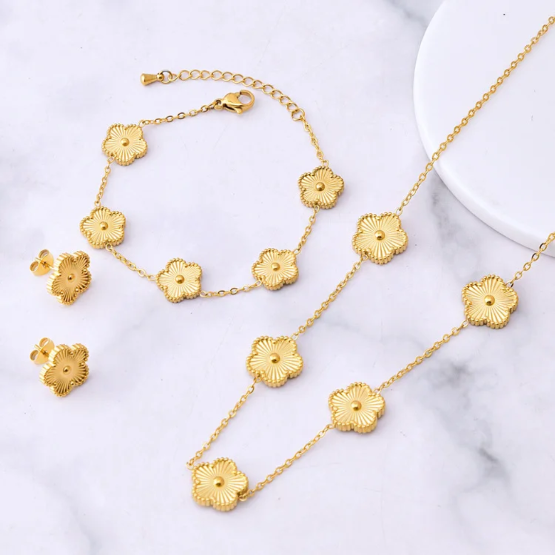 Conjunto Trevo Dourado Velavue