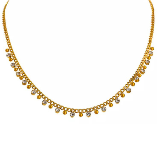 Colar Dourado com Pedras de Zircônia Velavue