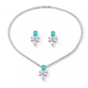 Conjunto Colar e Brincos Flor Cravejado com Zircônia Velavue
