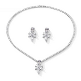 Conjunto Colar e Brincos Flor Cravejado com Zircônia Velavue