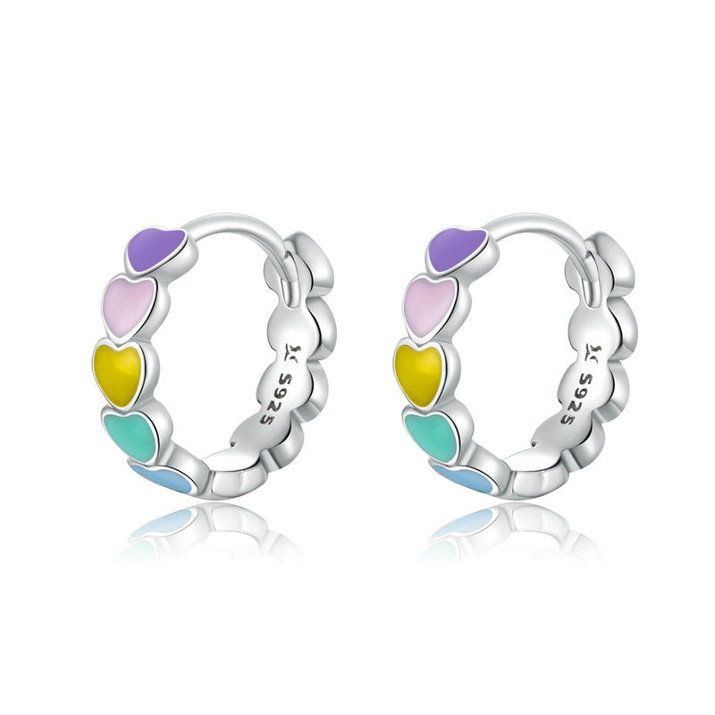Brinco Argola Coração Colorido Velavue