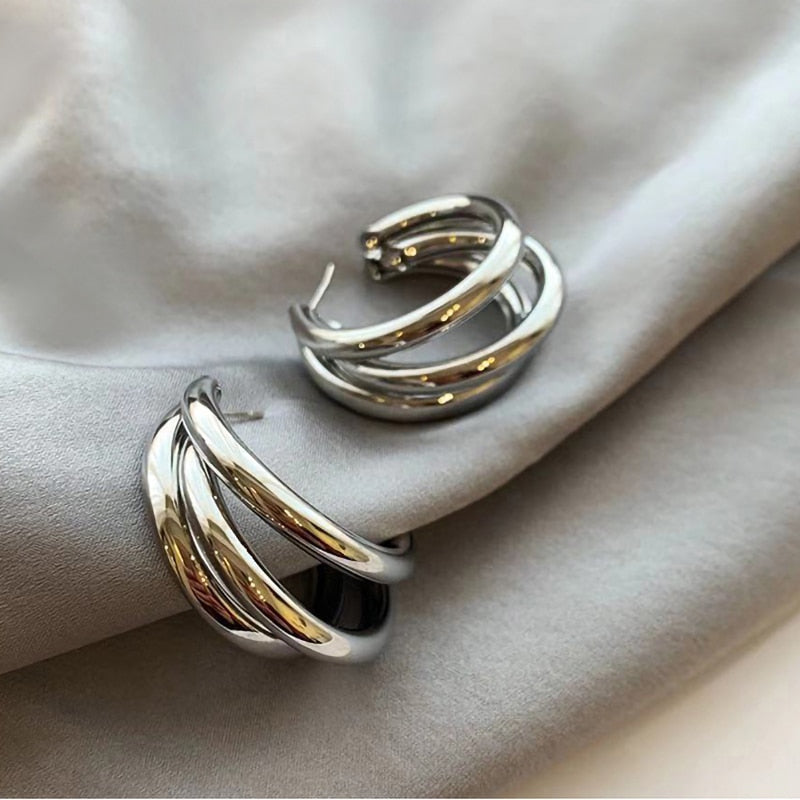 Brinco Argola Três Camadas Velavue