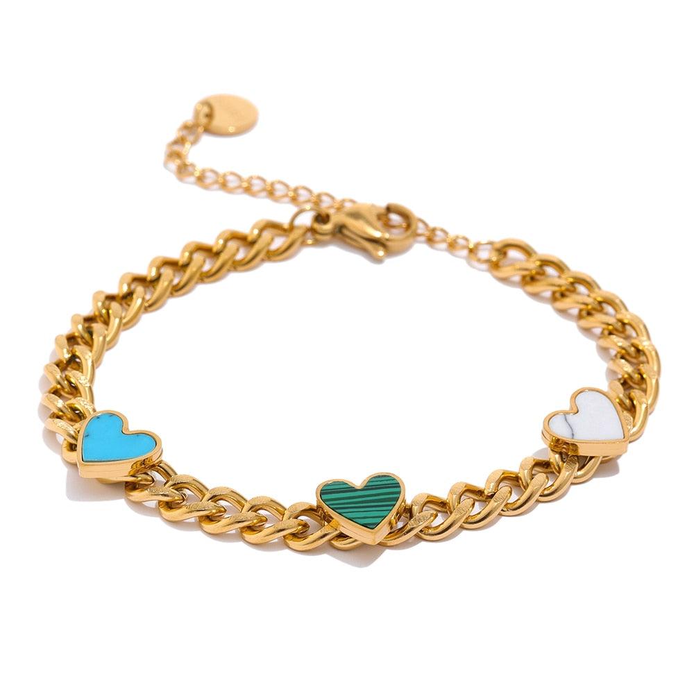 Pulseira Corrente Delicada com Corações Velavue