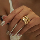 Anel luxe Banhado a Ouro Velavue