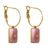 Brinco Argola com Pedra Natural Rosa Velavue