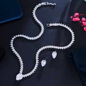 Conjunto Riviera Colar e Brincos de Cristais de Zirconia Velavue