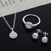 Conjunto em Prata 925 Colar Anel e Brinco Velavue