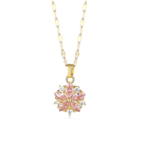Colar Flor Turquesa Rose Banhado a Ouro 18k Velavue