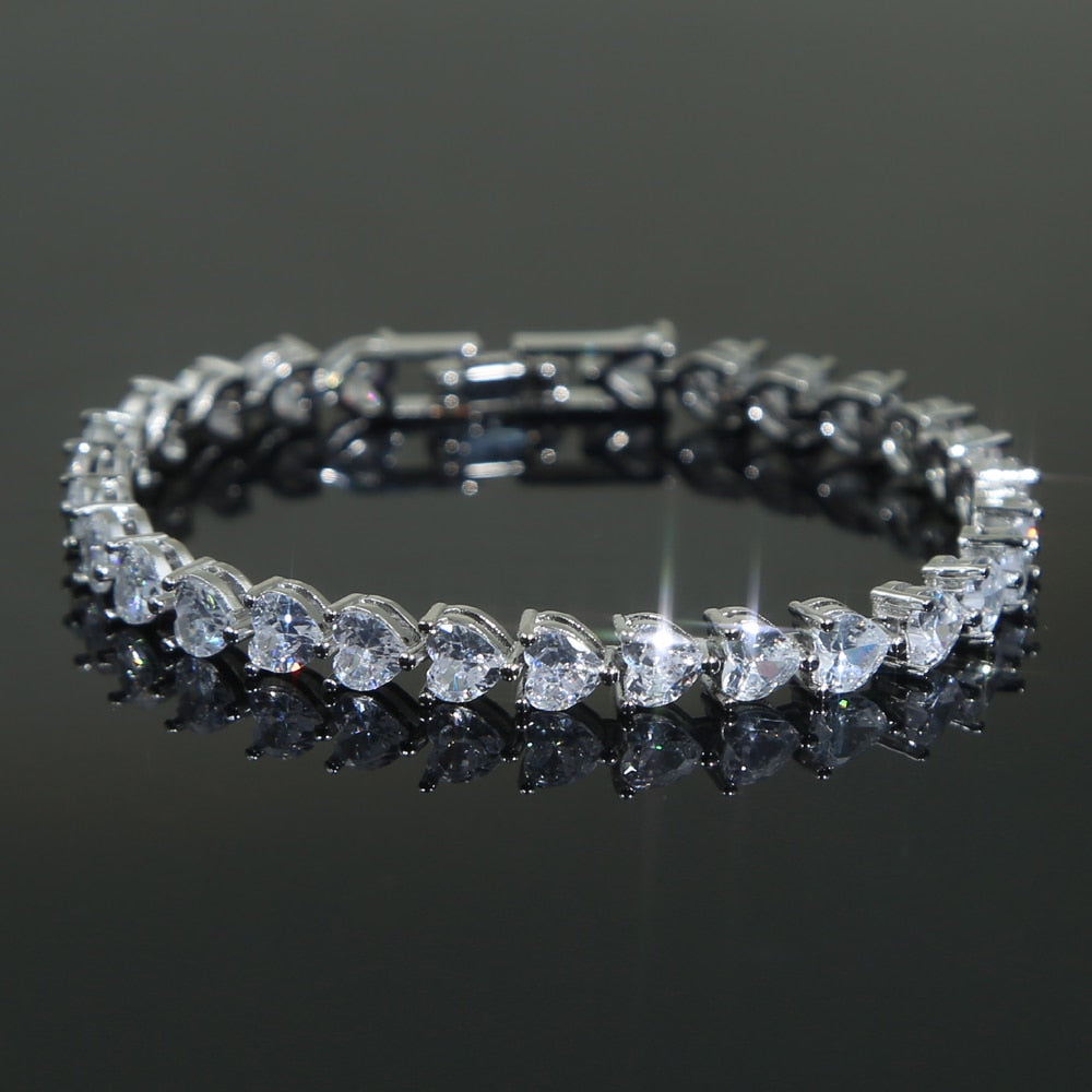 Pulseira Riviera Coração Cristais de Zircônia Velavue