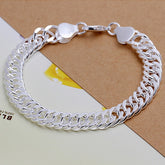 Pulseira Cubana Masculina Prata 925 Esterlina Velavue