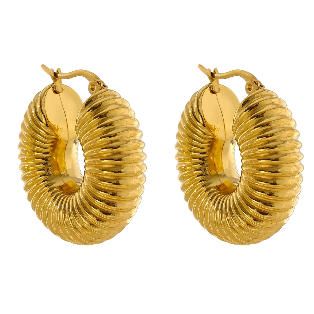 Brinco Argola Grossa Banhado a Ouro 18K Velavue