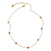 Colar com Cristais de Zircônias Coloridas Velavue