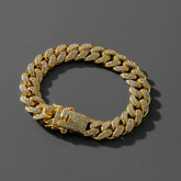 Pulseira Cubana Cravejada com pedras de Zircônia Velavue