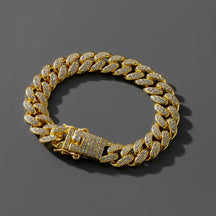 Pulseira Cubana Cravejada com pedras de Zircônia Velavue