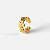 Anel Ajustável Flor Banhado a Ouro Velavue