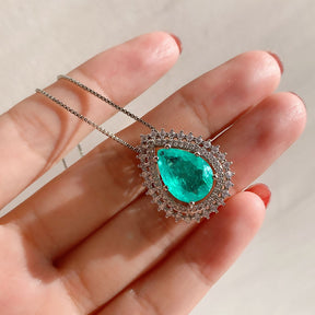 Conjunto Colar e Brincos Gota Turmalina - Prata Velavue