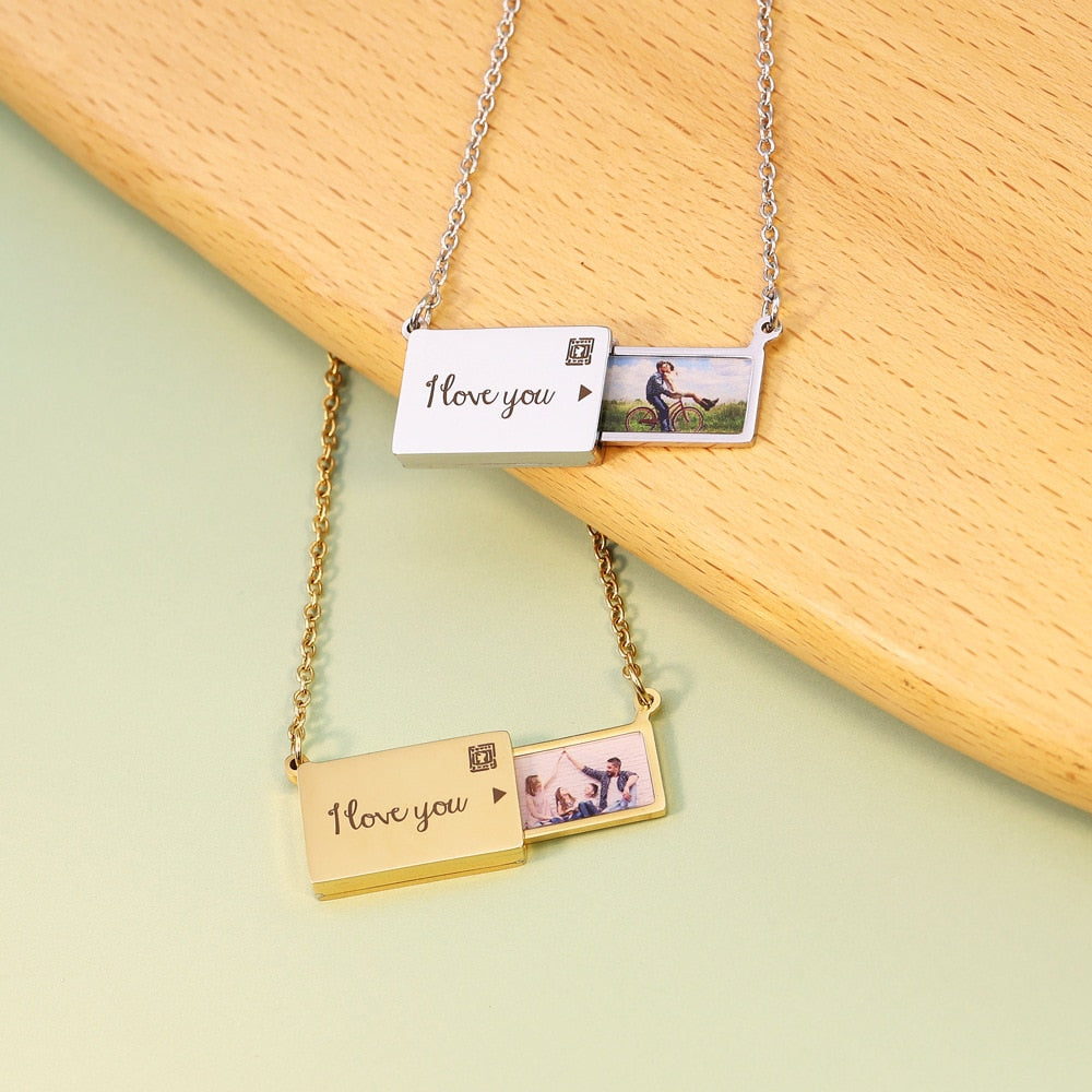Colar Cartinha Unique - Pingente Foto e Escrita Personalizável Velavue