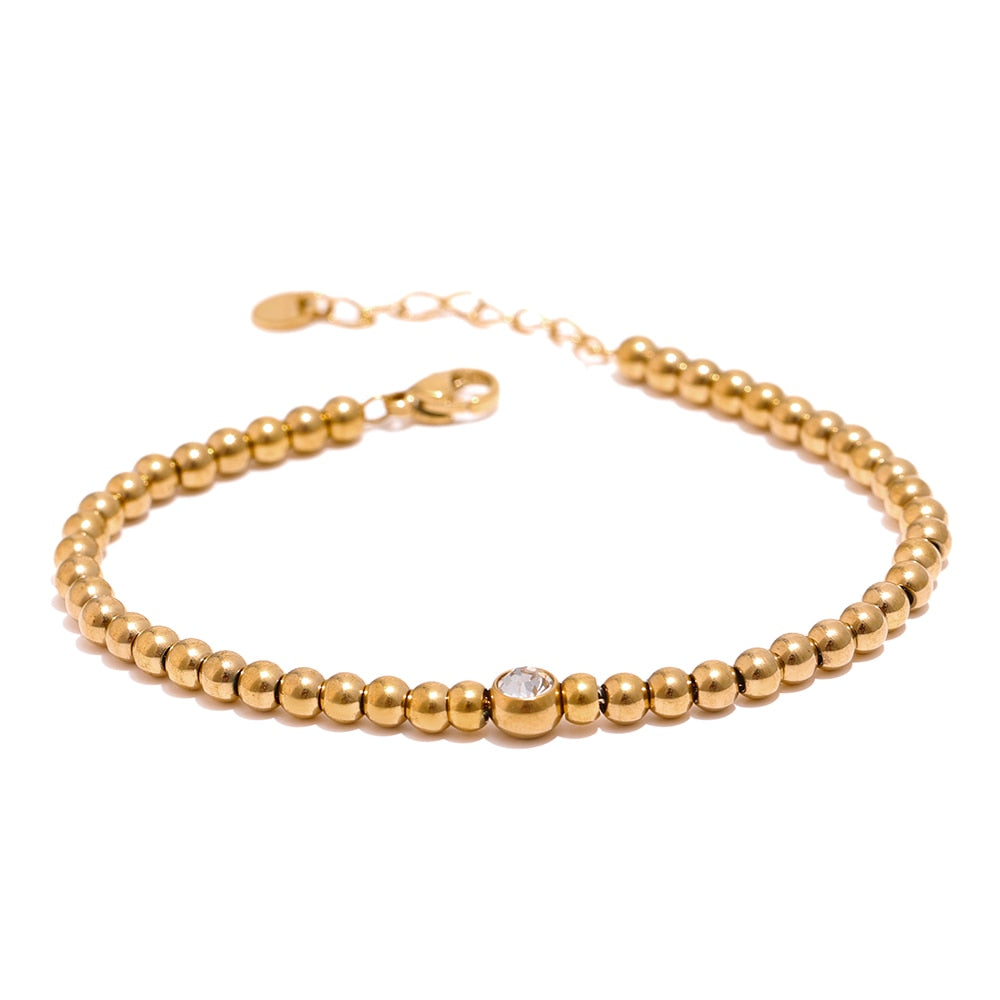 Pulseira Dourada com Cristal Velavue