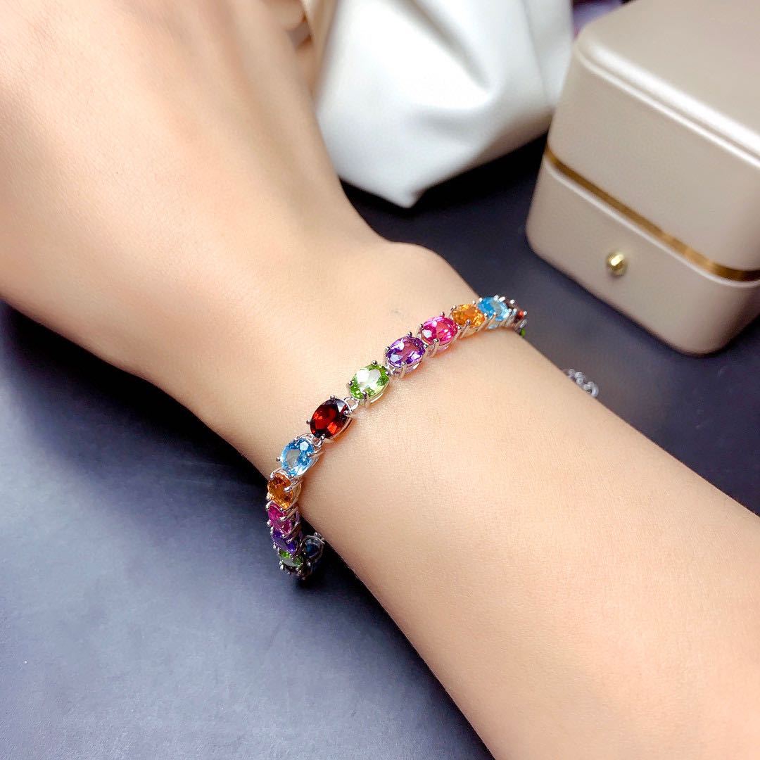 Pulseira de Zircônias Coloridas de Prata Velavue