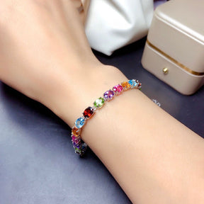 Pulseira de Zircônias Coloridas de Prata Velavue