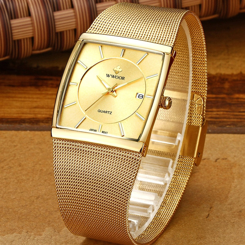 Relógio Velavue com Pulseira de Malha Banhado a ouro 18k