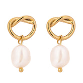 Brinco Dourado com Pérolas Naturais Velavue