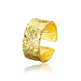 Anel Dourado Ajustável Texturizado Velavue