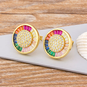 Brinco Pizza com Zircônias Coloridas Velavue