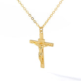 Corrente Crucifixo de Aço Inoxidável Banhado a Ouro 18K Velavue