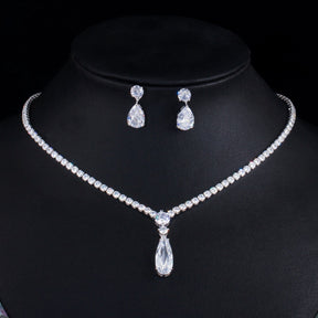 Conjunto Colar e Brincos Pingente Gota Velavue