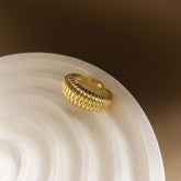 Anel Living Dourado Ajustável Velavue
