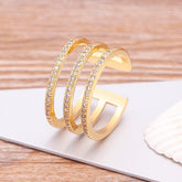 Anel Ajustável Traços Finos Banhado a Ouro 18k Velavue