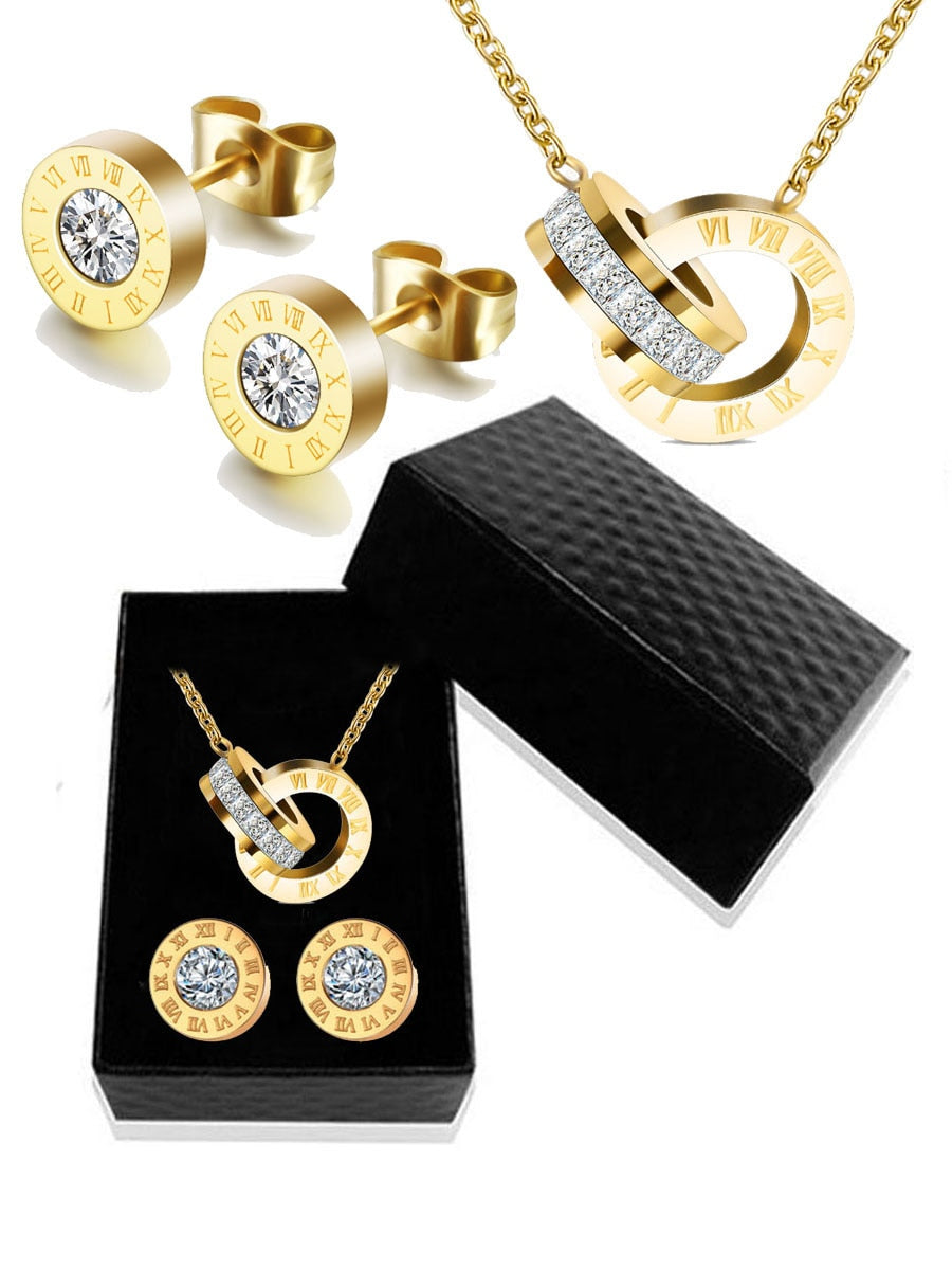 Colar Romano Dourado - Brincos Brinde Velavue