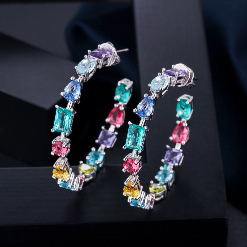 Brinco Argola de Zircônia Rainbow Velavue