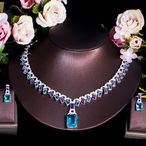 Conjunto Colar e Brinco com Cristais de Zircônia Velavue