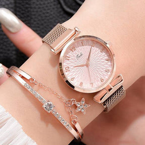 Kit Relógio e Pulseira Fashion Quartzo Velavue