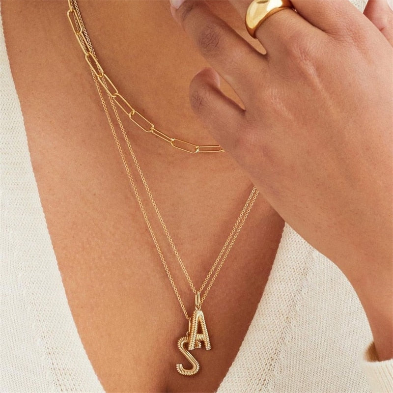 Colar Personalizado Monograma Inicial - Banhado a Ouro Velavue