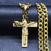 Corrente Crucifico com Pai Nosso Banhando a ouro 18k Velavue