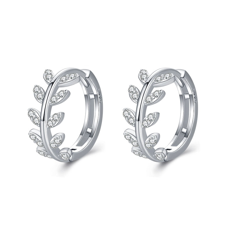Argola Folhas com Zircônia Velavue