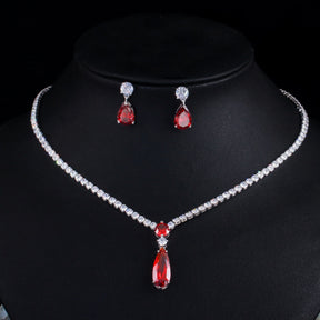 Conjunto Colar e Brincos Pingente Gota Velavue