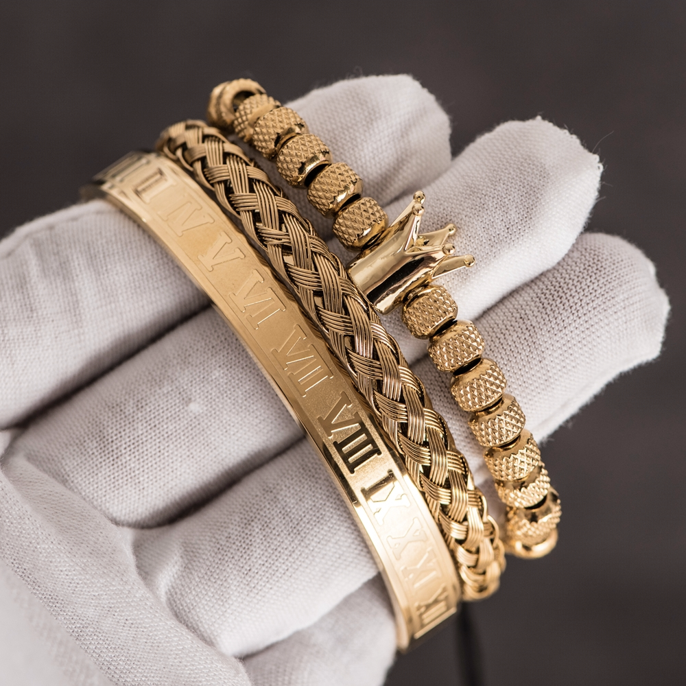 Pulseira Roman King Banhada a Ouro 18k Velavue
