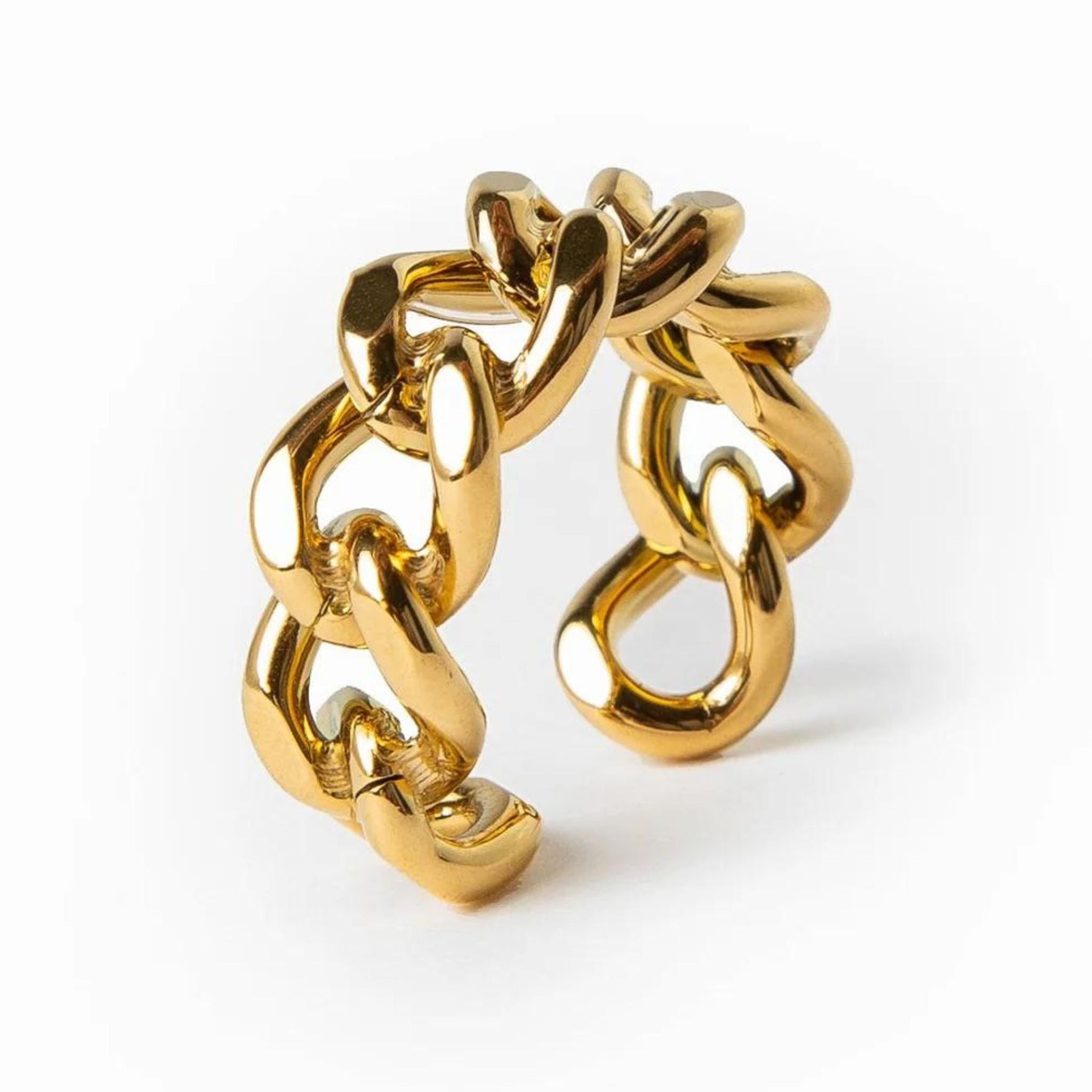 Anel Corrente Ajustável Banhado a Ouro 18k Velavue