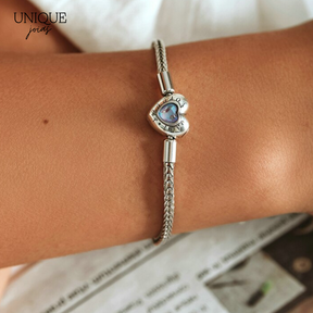 Pulseira de Berloque Trançada com Fecho Coração Fantasy - Prata 925 Velavue
