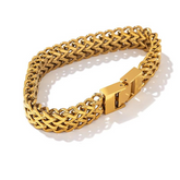 Bracelete Texturizado Banhado a Ouro Velavue
