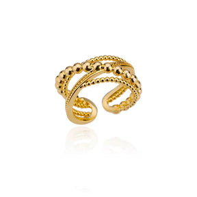 Anel Dourado Ajustável 4 Camadas Velavue