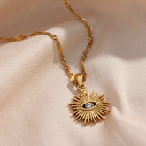 Colar Dourado Pingente Sol Banhado a Ouro 18k Velavue