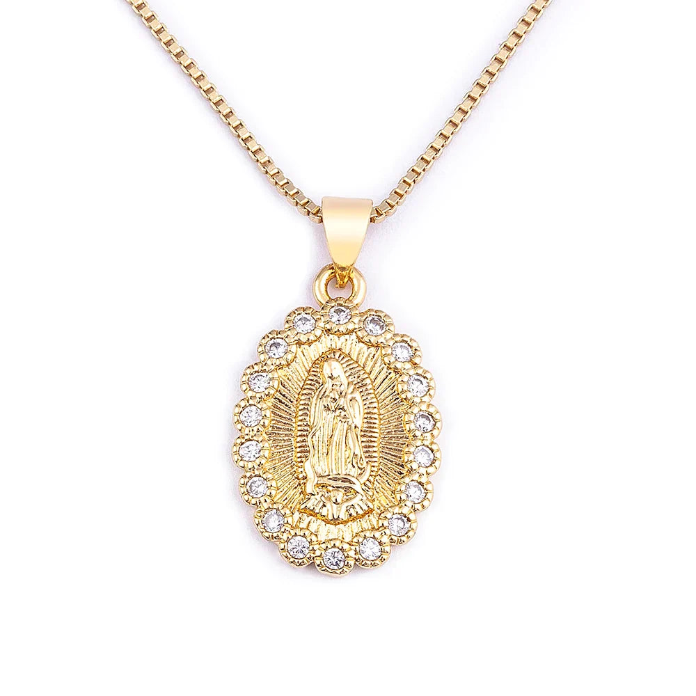 Colar Pingente Virgem Maria com Zircônia Velavue